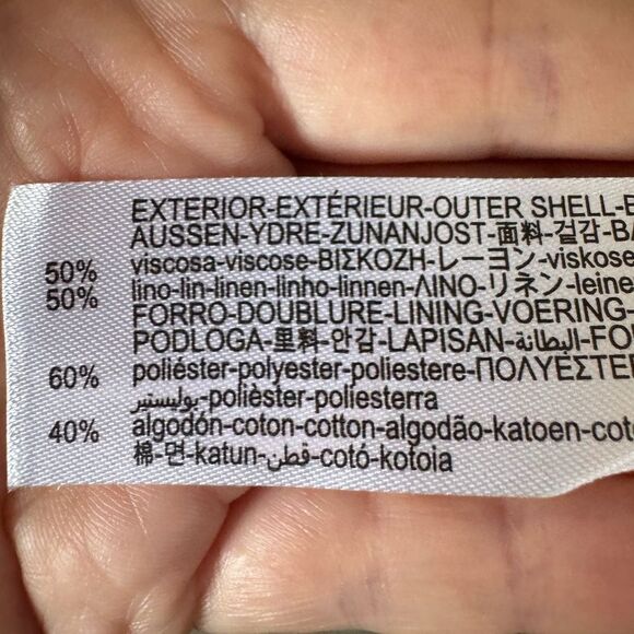 Zara Linen Blend Shacket Sz M Tan Button Up Lightweight Jacket Boho Minimalist - Picture 7 of 8